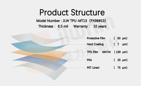JLW TPU-MT13（PX98#13） Phim bảo vệ sơn PPF Phim bảo vệ sơn xe trong suốt TPU 6,5mil